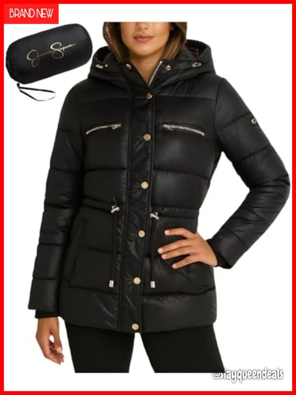 Quilted Puffer Jacket Full Zip Insulated Lightweight Packable